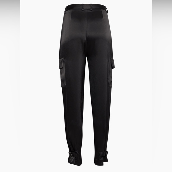 Aritzia Babaton refined cargo satin pants in black size 8 - Picture 5 of 11